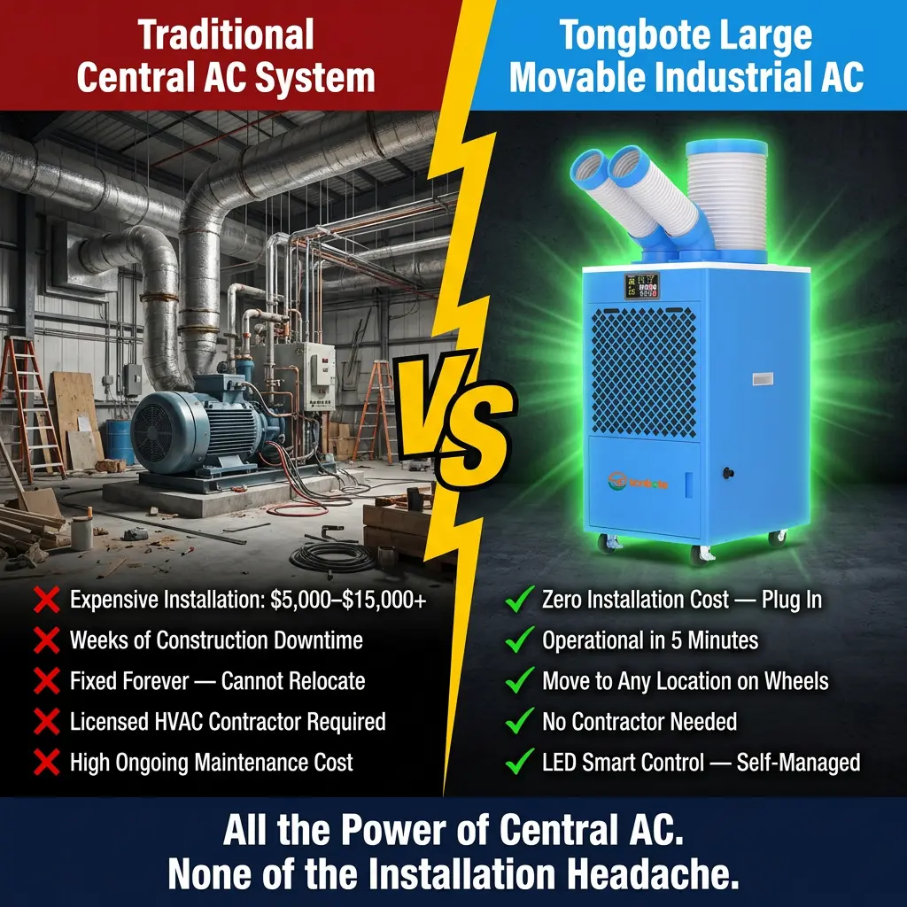 Φορητή μονάδα OEM/ODM βιομηχανικής μονάδας AC Caster Wheel Warehouse Server Room Emergency Temporary Cooling Machine
