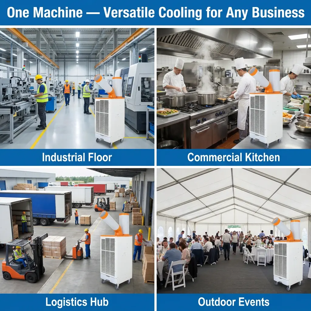 OEM Πορτοκαλί Λευκό Ιαπωνικό Στιλ 3 min Rapid Cooling Spot Cooler Βιομηχανικό κλιματιστικό για εργαστήριο μεταλλουργίας