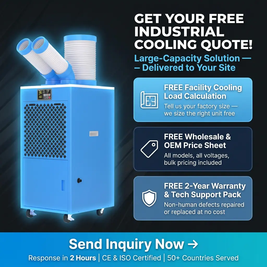 Φορητή μονάδα OEM/ODM βιομηχανικής μονάδας AC Caster Wheel Warehouse Server Room Emergency Temporary Cooling Machine
