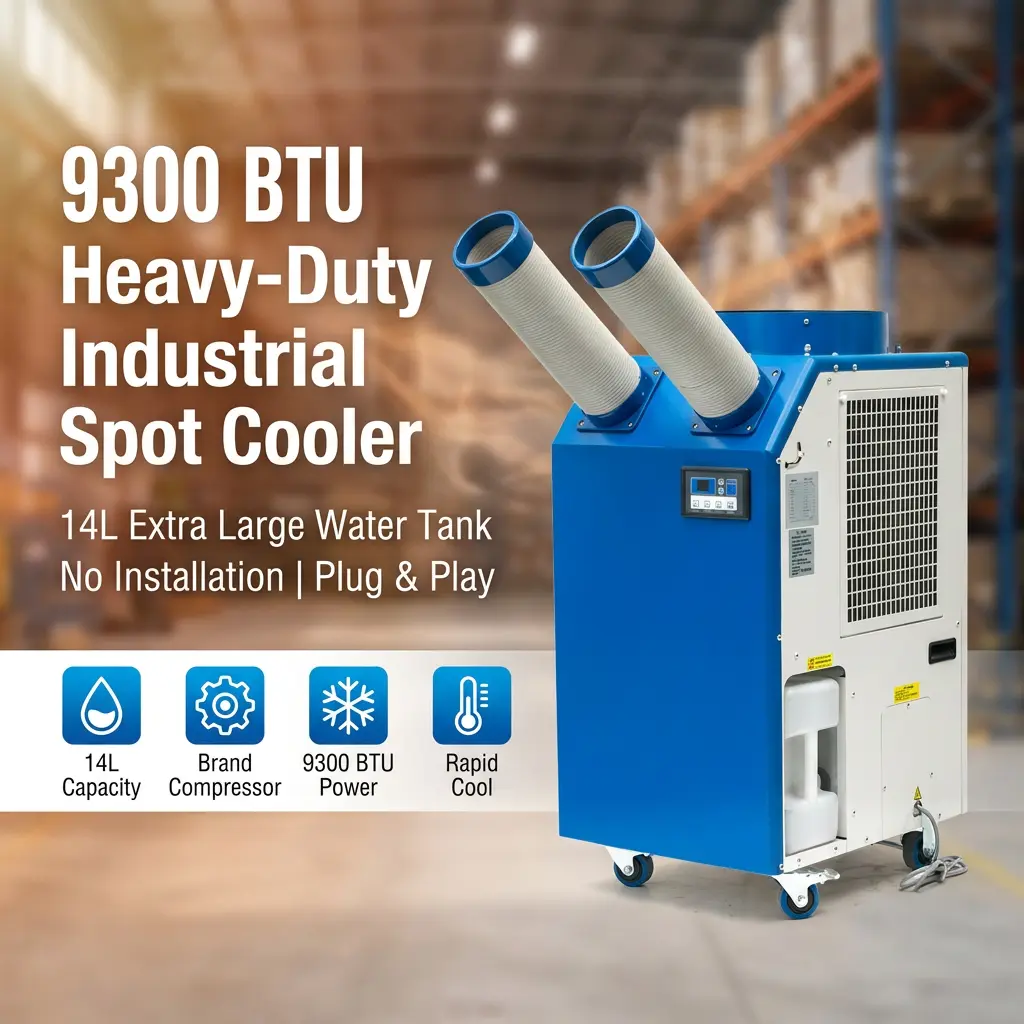 OEM 14L Large Tank 2700W Power 9300BTU Rotary Compressor Portable Spot Cooler Βιομηχανικό κλιματιστικό για συνεργείο