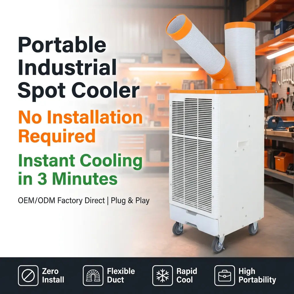 OEM Πορτοκαλί Λευκό Ιαπωνικό Στιλ 3 min Rapid Cooling Spot Cooler Βιομηχανικό κλιματιστικό για εργαστήριο μεταλλουργίας OEM Πορτοκαλί Λευκό Ιαπωνικό Στιλ 3 min Rapid Cooling Spot Cooler Βιομηχανικό κλιματιστικό για εργαστήριο μεταλλουργίας